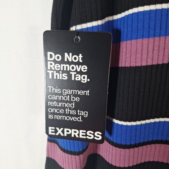 NWT Express Ribbed Striped Maxi Dress size size Large - Picture 4 of 5